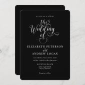 スクリプエレガントトのクラシック結婚式招待状 招待状 (正面/裏面)