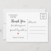 スクリプエレガントトのクラッシーブラック&ホワイトラブ&感謝してい サンキューカード (裏面)