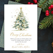 スクリプエレガントトのクリスマスツリーの非フォトクリスマス シーズンカード