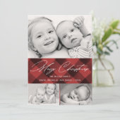 スクリプエレガントトのクリスマスプレイド3フォトコラージュ シーズンカード (スタンド正面)