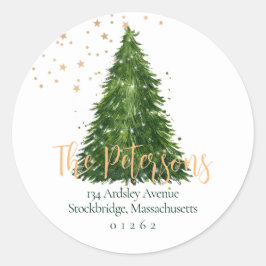 スクリプエレガントトのクリスマス差出人住所ラベル ラウンドシール