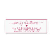 スクリプエレガントトのクリスマス差出人住所ラベル ラベル (正面)