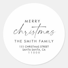 スクリプエレガントトのクリスマス差出人住所封筒 ラウンドシール