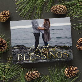 スクリプエレガントトのクリスマス恵み妊娠 箔シーズンカード