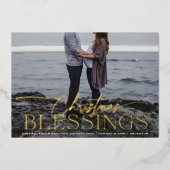 スクリプエレガントトのクリスマス恵み妊娠 箔シーズンカード (正面)