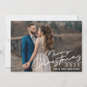 スクリプエレガントトのクリ結婚したスマスカップル写真 シーズンカード (正面)