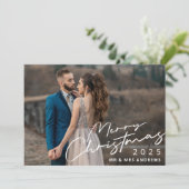 スクリプエレガントトのクリ結婚したスマスカップル写真 シーズンカード (スタンド正面)