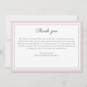 スクリプエレガントトのクロス葬儀フォトサンキューカード 招待状 (正面)