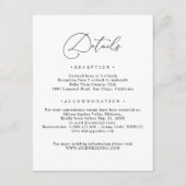 スクリプエレガントトのゲスト情報の詳細結婚 エンクロージャーカード (正面)