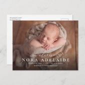 スクリプエレガントトのシンプル歓迎の発表 案内ポストカード (正面/裏面)