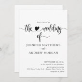 スクリプエレガントトのシンプル結婚式招待状 招待状 (正面/裏面)