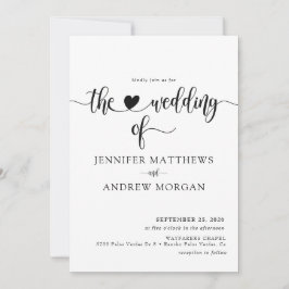 スクリプエレガントトのシンプル結婚式招待状 招待状