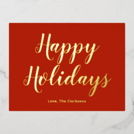 スクリプエレガントトのハッピーホリデー 箔シーズンポストカード