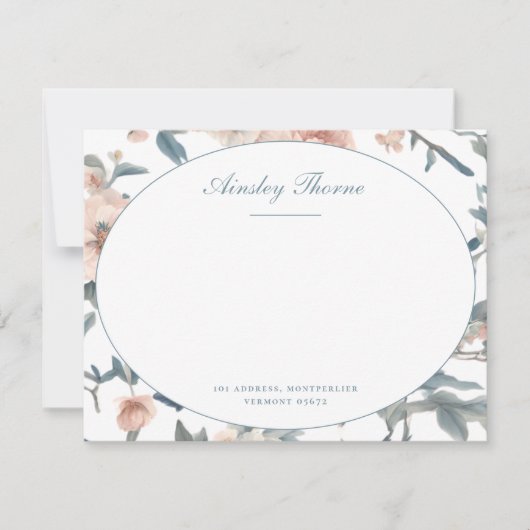 スクリプエレガントトのフランスのひな形の名前 ノートカード (正面)