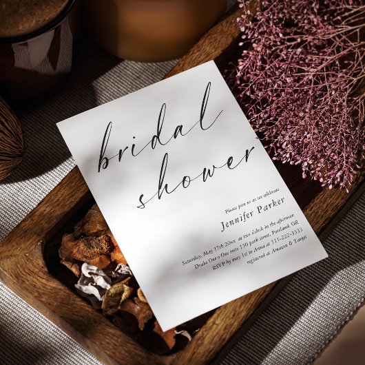 スクリプエレガントトのブライダルシャワー招待ミニマリスト 招待状