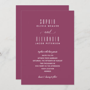 スクリプエレガントトのミニマリスト結婚式招待状