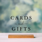 スクリプエレガントトのミニマルなウェディングカードとギフト アクリルサイン (ニュートラル)