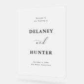 スクリプエレガントトのミニマルなカスタムウェディングウェルカム アクリルサイン (傾斜)