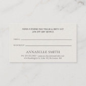 スクリプエレガントトのミニマルモダンベージュシンプル 紹介カード (裏面)