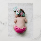 スクリプエレガントトのミニマル写真洗礼 箔招待状 (裏面)