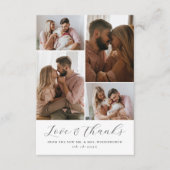 スクリプエレガントトのミニマル4 Photo Collage結婚's サンキューカード (正面)