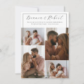 スクリプエレガントトのミニマル5フォトコラージュ結婚ズ 招待状 (正面)