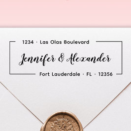 スクリプエレガントトのモダン差出人住所- セルフインキングスタンプ