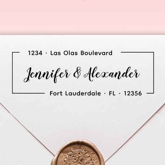 スクリプエレガントトのモダン差出人住所- セルフインキングスタンプ