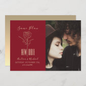 スクリプエレガントトのモダン延期結婚日時 セーブザデート (正面/裏面)