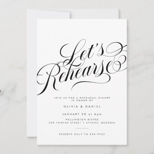 スクリプエレガントトのリハ結婚ーサルディナー 招待状 (正面)