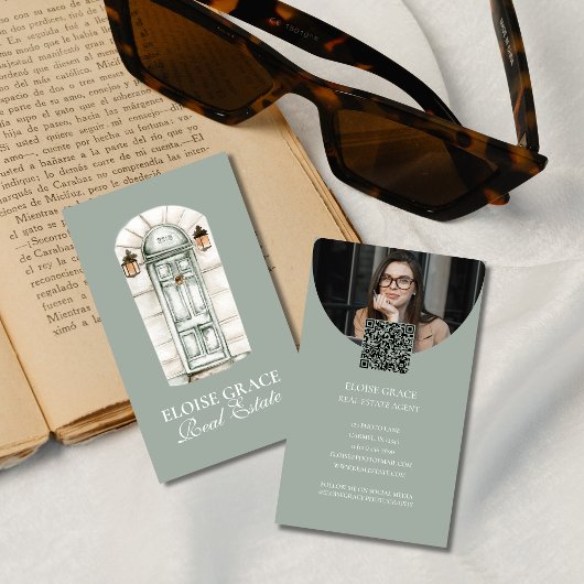 スクリプエレガントトのロゴとQRコード実在領 名刺