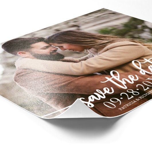 スクリプエレガントトの予算結婚写真の日付の保存 フォトプリント            (角)