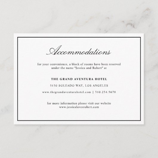 スクリプエレガントトの太さ(白黒縁ど) エンクロージャーカード (正面)