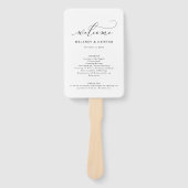 スクリプエレガントトの最小編集可能結婚式 プログラム ハンドファン (正面)