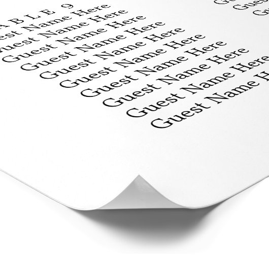 スクリプエレガントトの白黒結婚の座席表 ポスター (角)