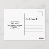 スクリプエレガントトの移モダン動アナウンスの写真 ポストカード (裏面)