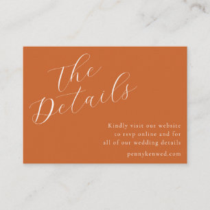 スクリプエレガントトの結婚ウェブサイトQRコードテラコッタ エンクロージャーカード