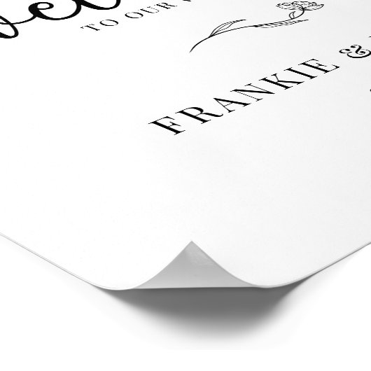 スクリプエレガントトの結婚ウェルカムサイン ポスター (角)