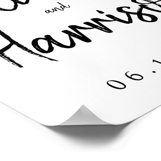 スクリプエレガントトの結婚ウェルカムサイン ポスター (角)