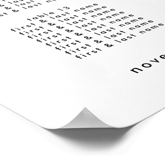 スクリプエレガントトの結婚ウェルカムシーティングチャート ポスター (角)