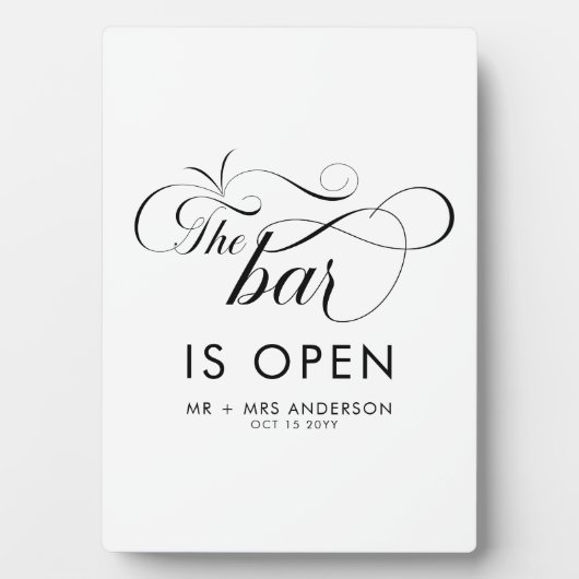 スクリプエレガントトの結婚バーはOpen Drinksである フォトプラーク (正面)