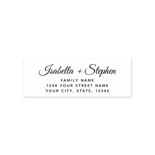 スクリプエレガントトの結婚ファミリ名差出人住所 セルフインキングスタンプ (デザイン)