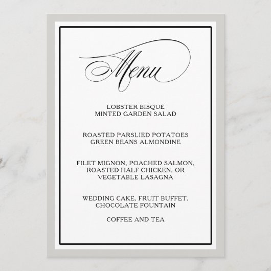 スクリプエレガントトの結婚メニュー メニュー (正面)