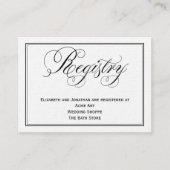 スクリプエレガントトの結婚レジストリ情報カード エンクロージャーカード (正面)