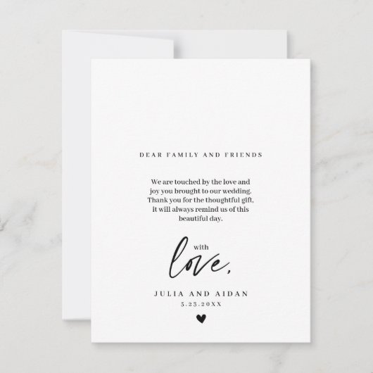 スクリプエレガントトの結婚写真鑑賞メッセージ サンキューカード (正面)