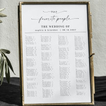 スクリプエレガントトの結婚席表（アルファベット順）