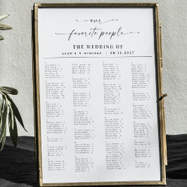 スクリプエレガントトの結婚席表（アルファベット順） ポスター