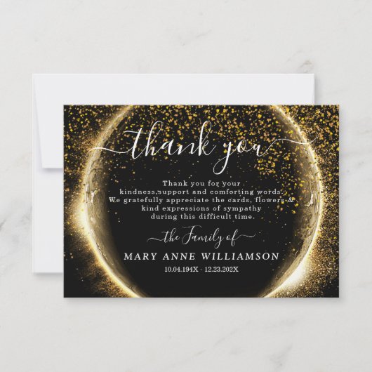 スクリプエレガントトの葬儀サンキューカード サンキューカード (正面)