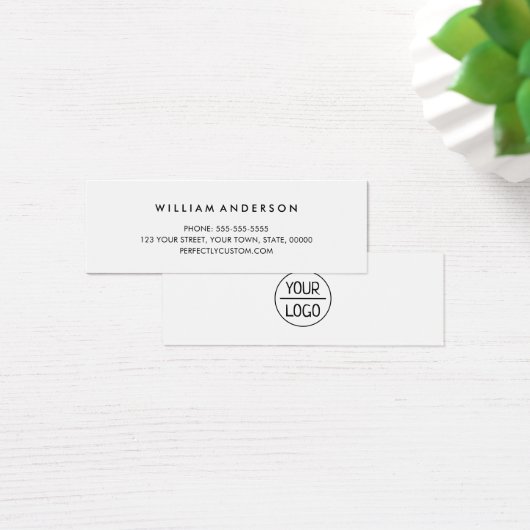 スクリプエレガントトの追加ロゴ白ミニ名刺 (デスク)