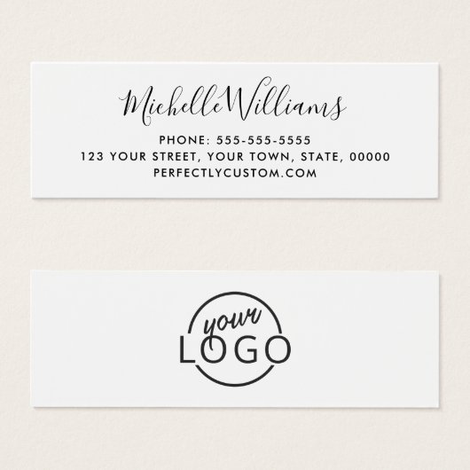 スクリプエレガントトの追加ロゴ白ミニ名刺 (正面&裏面)